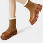 Women's Cleated Sole Boots with Faux Fur Trim, photo 6