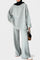 Relaxed Outfit with Round Neck Top and Flowing Pants in Grandma Gray