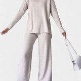 Stylish Casual Knit Set with Side Slit, photo 9