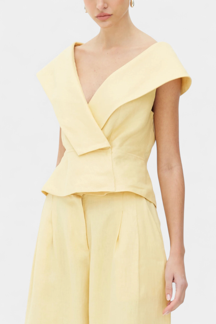 Ensemble Structured Top with Wrap Neck and Palazzo Pants, photo 5