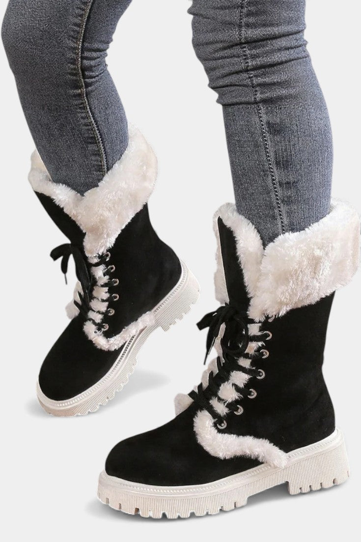 Women's Lace-Up Mid-Calf Faux Fur Boots, photo 6