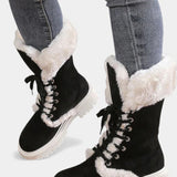 Women's Lace-Up Mid-Calf Faux Fur Boots, photo 6