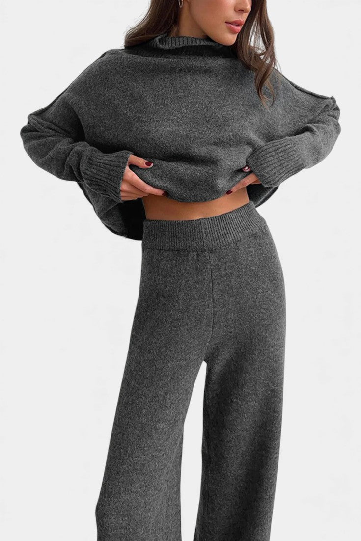 Turtleneck Knit Set with Wide-Leg Pants, photo 5