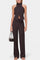 Cross-Strap Ensemble with Chic Straight-Leg Pants in Black