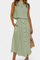 Cotton Button-Detail Midi Skirt Set in Green