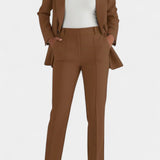 Women's Soft Fabric Two-Piece Fitted Set in Brown