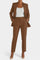 Women's Soft Fabric Two-Piece Fitted Set in Brown