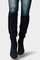 Women's Chunky Heeled Round Toe Boots in Black