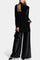 Women's Velvet High Neck Split Jumpsuit in Black