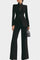 High-Collar Two-Piece Wide-Leg Set in Black
