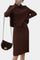 Modern Silhouette Two-Piece Knit Ensemble in Brown
