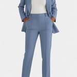 Women's Soft Fabric Two-Piece Fitted Set in Light Blue