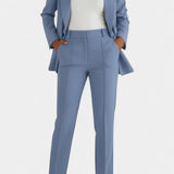 Women's Soft Fabric Two-Piece Fitted Set in Light Blue