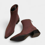 Women's Stylish and Cozy Heeled Boots in Brown