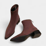 Women's Stylish and Cozy Heeled Boots in Brown