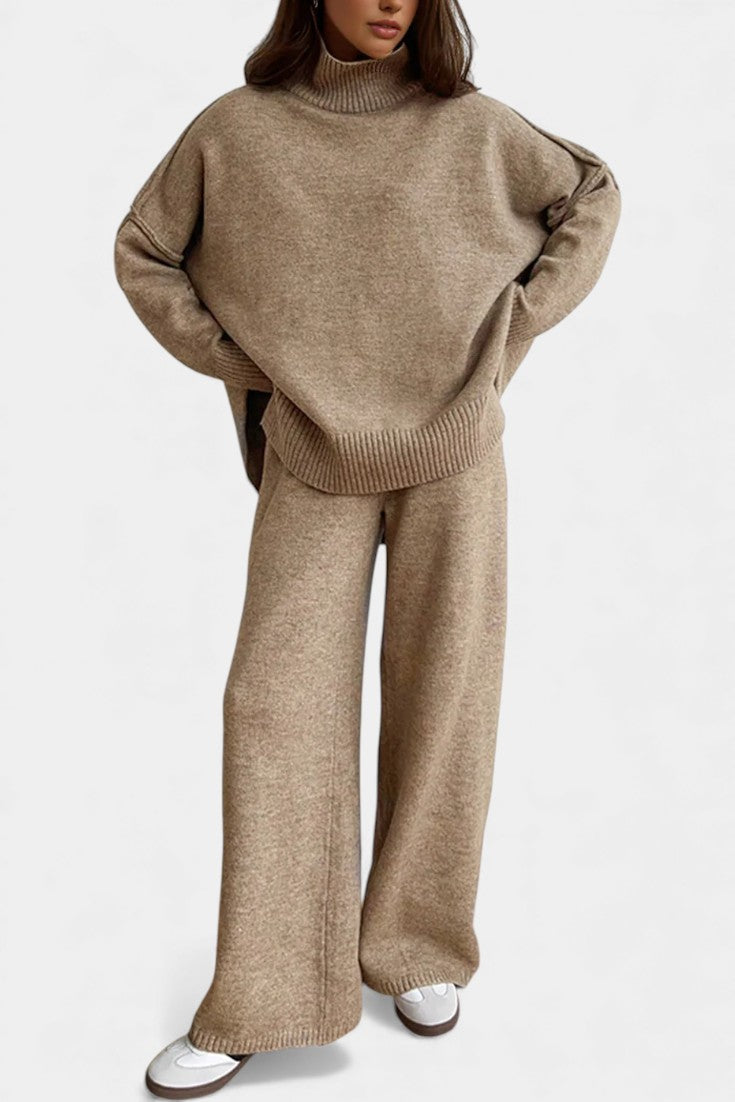 Turtleneck Knit Set with Wide-Leg Pants, photo 2
