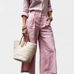 Flowing Top & Capri Pants Set in Pink