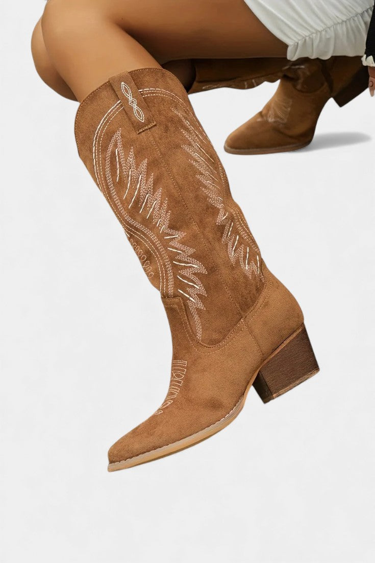 Suede Eusty Cowboy Boots with Block Heel, photo 3