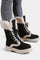 Women's Lace-Up Mid-Calf Faux Fur Boots in Black