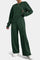 Sweatshirt & High-Waisted Pants Set in Green