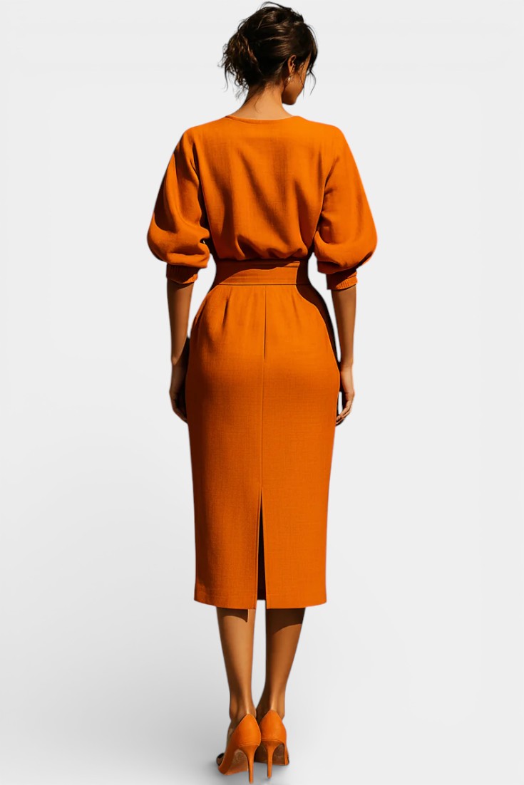 Structured Top and Midi Skirt Two-Piece Set, photo 5