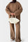 Relaxed Outfit with Round Neck Top and Flowing Pants in Camel