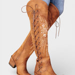 Vintage Western Lace-Up Boots with Embroidery, photo 5