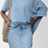 Asymmetrical Denim Set with Long Skirt, photo 5