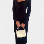 Blazer Set with Square Collar and Flowing Long Skirt, photo 7