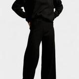Women's Two-Piece Soft and Elegant Knit Set in Black