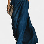 Dark Blue Shirt & Flowing Maxi Skirt Set, photo 3