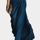 Dark Blue Shirt & Flowing Maxi Skirt Set, photo 3