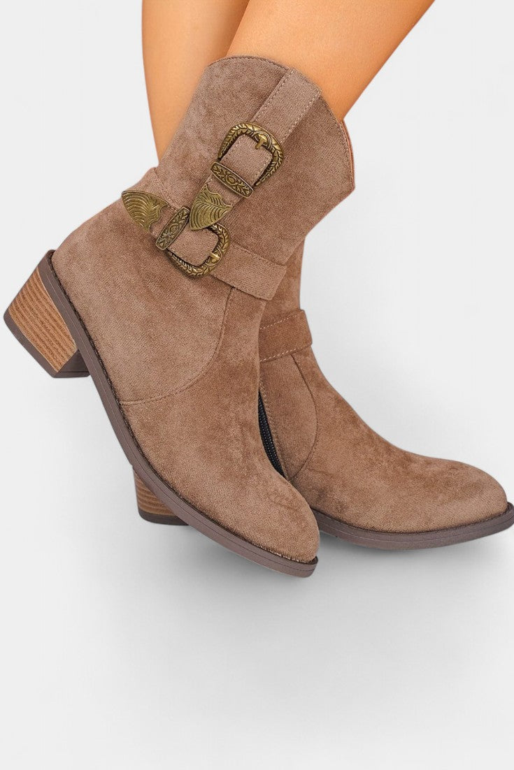 Western Suede Trail Boots with Buckles, photo 2