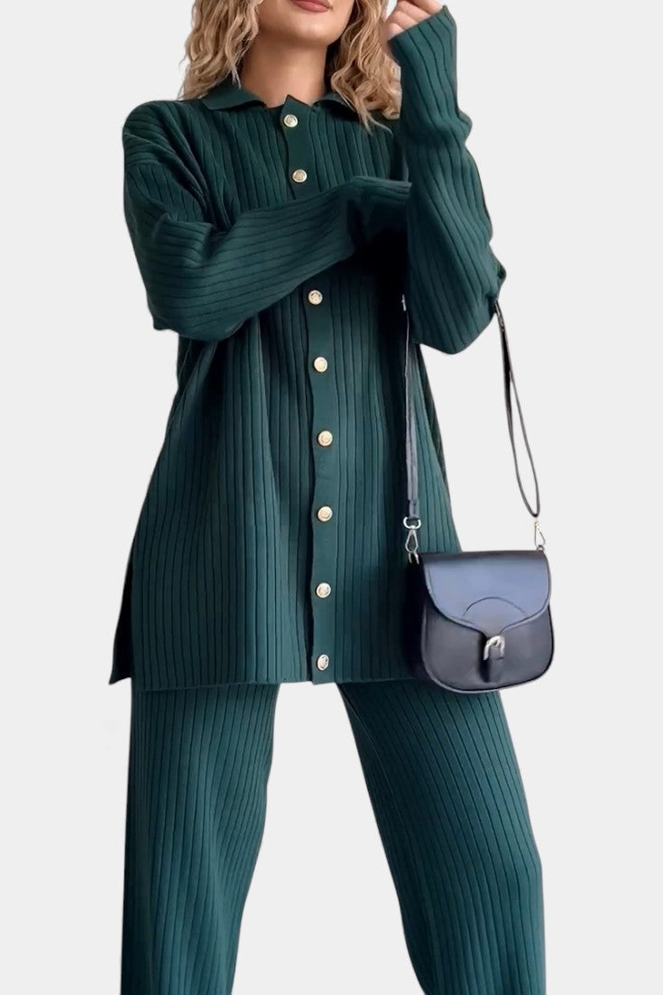 Women's Striped Jacquard Knit Two-Piece Set, photo 2