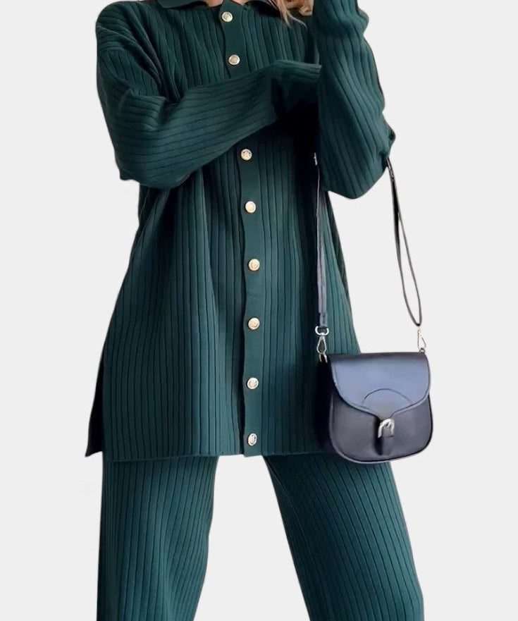 Women's Striped Jacquard Knit Two-Piece Set, photo 2