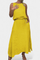 Linen-Cotton Set with Sleeveless Vest and Maxi Skirt in Yellow