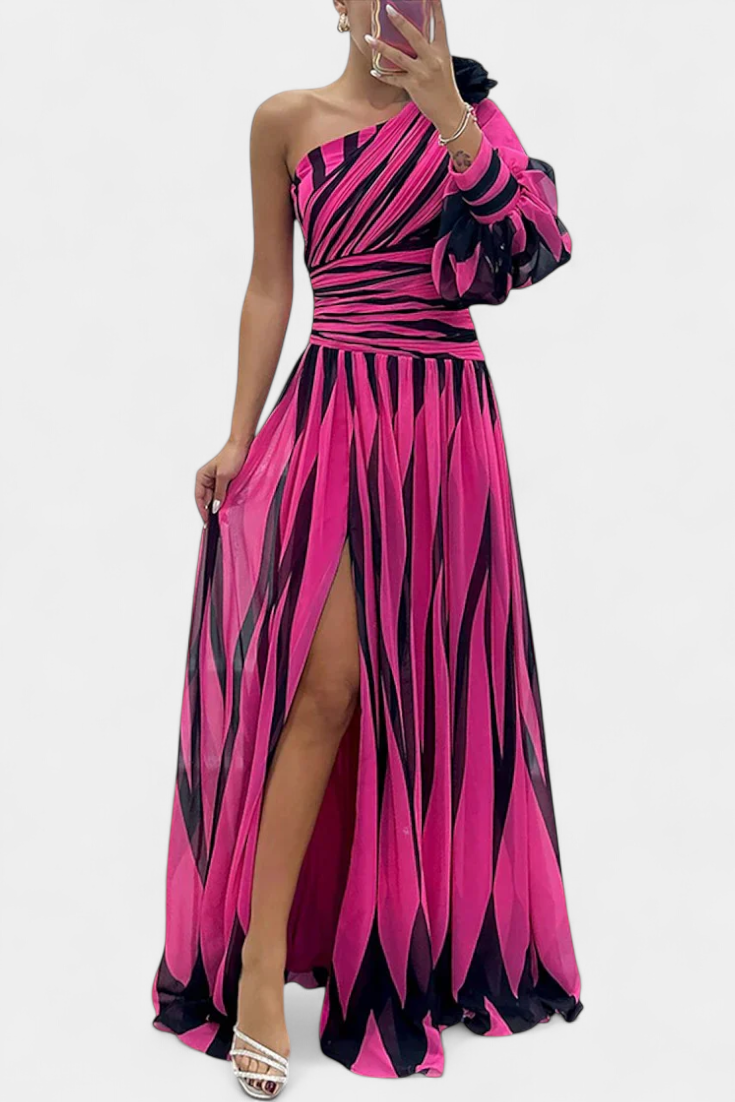 Aubryzah Sophisticated Maxi Dress in Pink