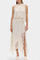 Women's Midi Lace Skirt with Matching Top in Beige