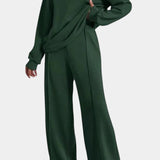 Women's Sweatshirt & High-Waisted Pants in Green