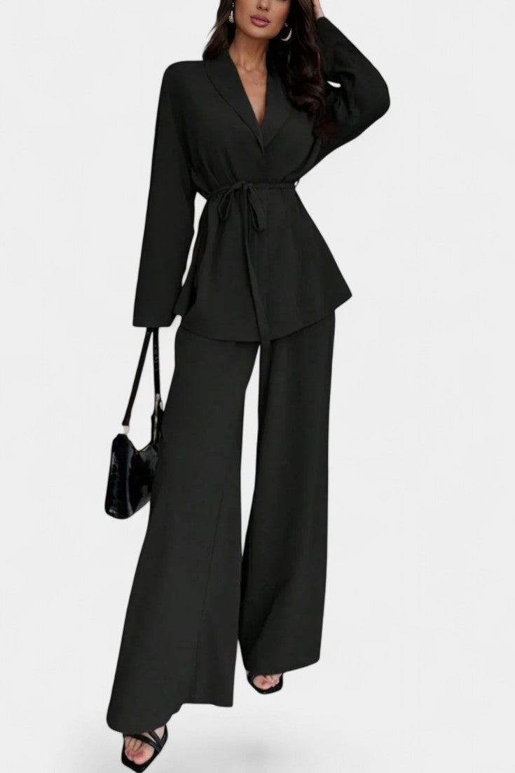 Women's V-Neck Blazer and Flared Pants Set, photo 9