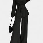 Women's V-Neck Blazer and Flared Pants Set, photo 9