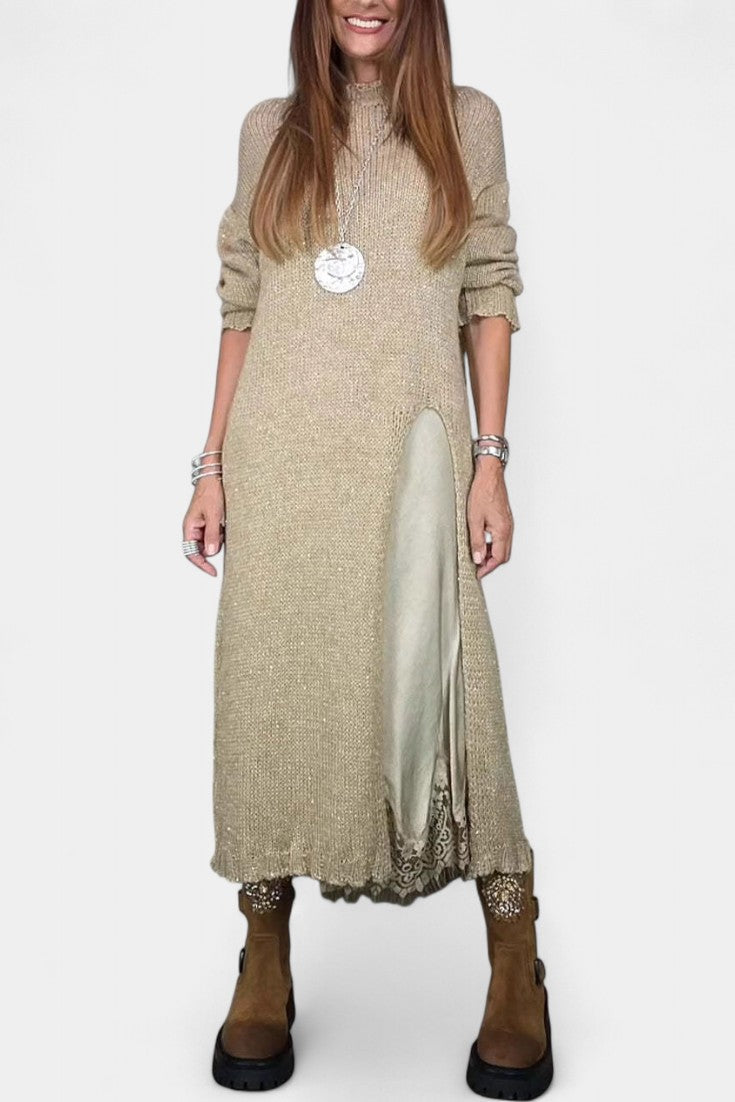 Women's Chic Layered Outfit in Beige