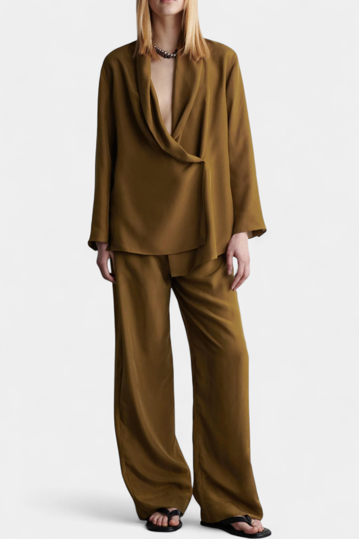 Women's Blazer Suit Set by Sue in Brown