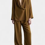 Women's Blazer Suit Set by Sue in Brown