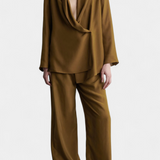 Women's Blazer Suit Set by Sue in Brown