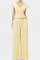 Ensemble Structured Top with Wrap Neck and Palazzo Pants in Yellow