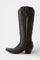 Retro Western Embroidered Pointed Toe Booties in Black