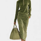 Women's Retro Leopard High Collar Ensemble, photo 2