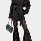 Belted Blazer & Lace Mermaid Pants Set, photo 7