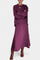 High Neck Sweater and Ribbed Maxi Skirt Set in Purple